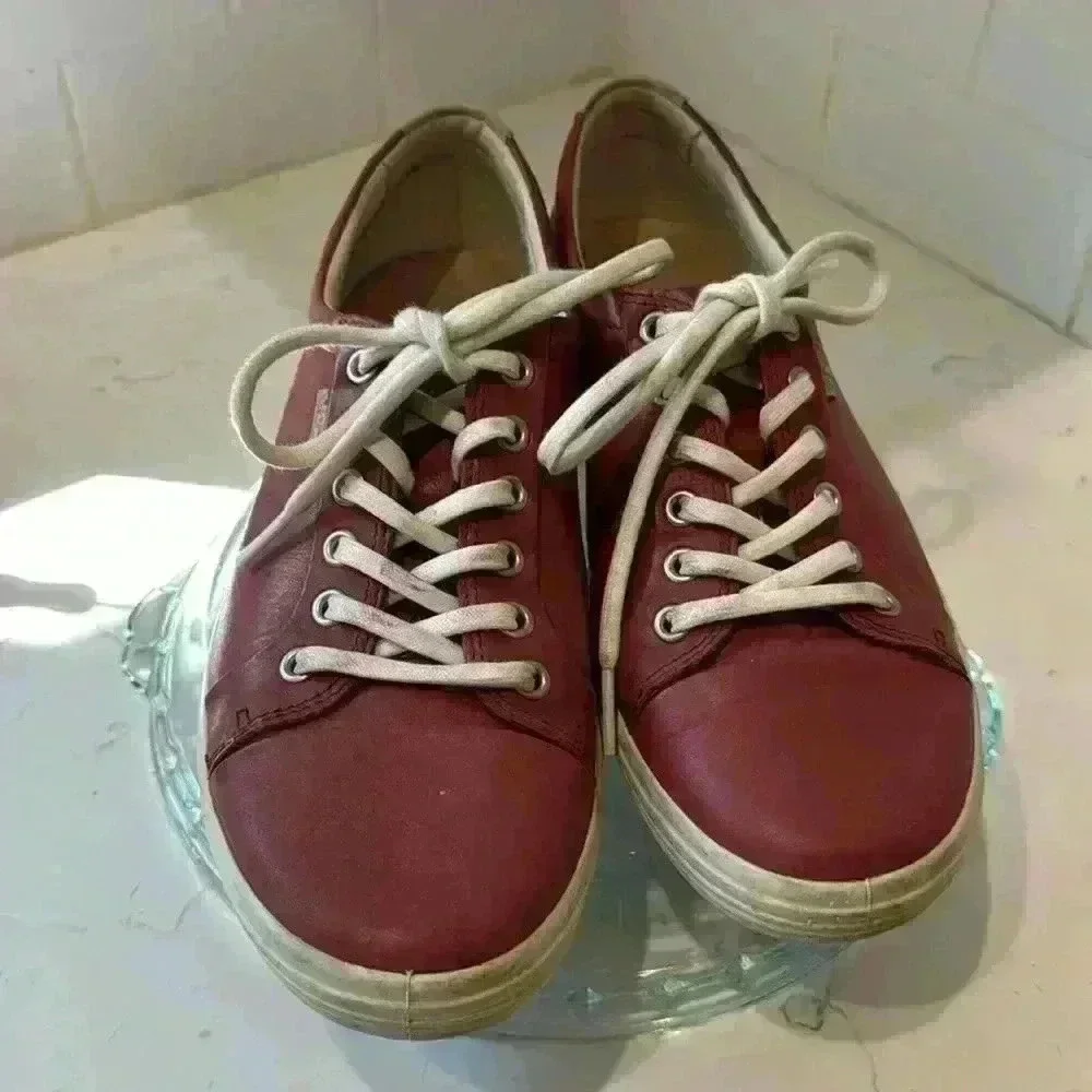 ECCO leather Women’s lace up shoes Red size 40